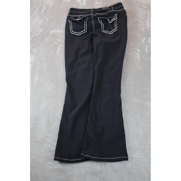 Pastel Jeans Womens 13/31 Black Contrast Stitch Flap Pocket Bootcut Stretch - Picture 2 of 8